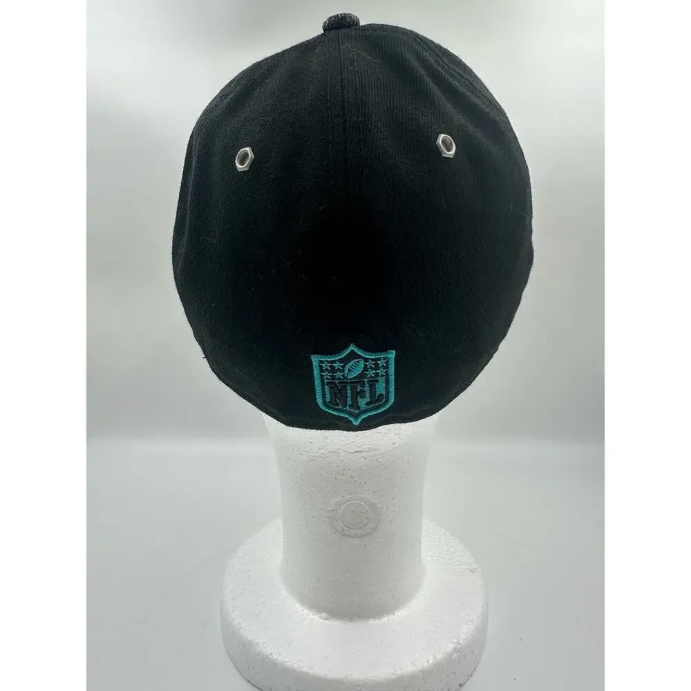 Miami Dolphins Fitted Hat Cap - Size 7 1/8 - New Era 59Fifty - Black Blue Grey